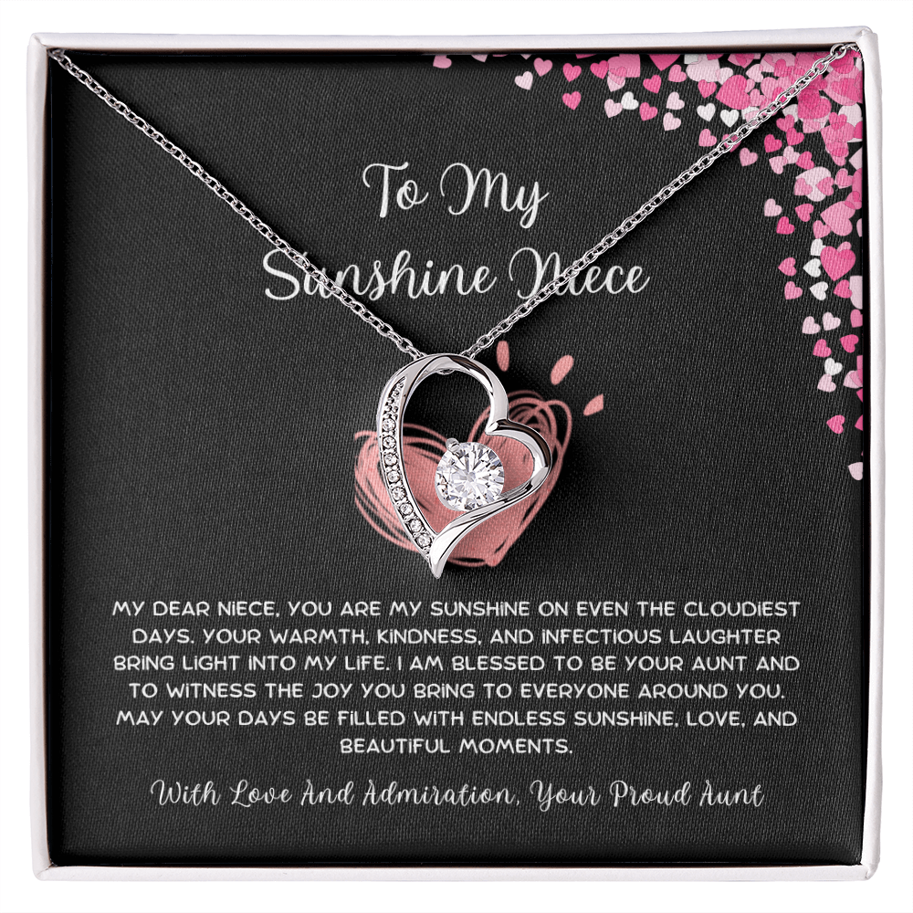 To My Sunshine Niece - From Aunt to Niece Forever Love Necklace