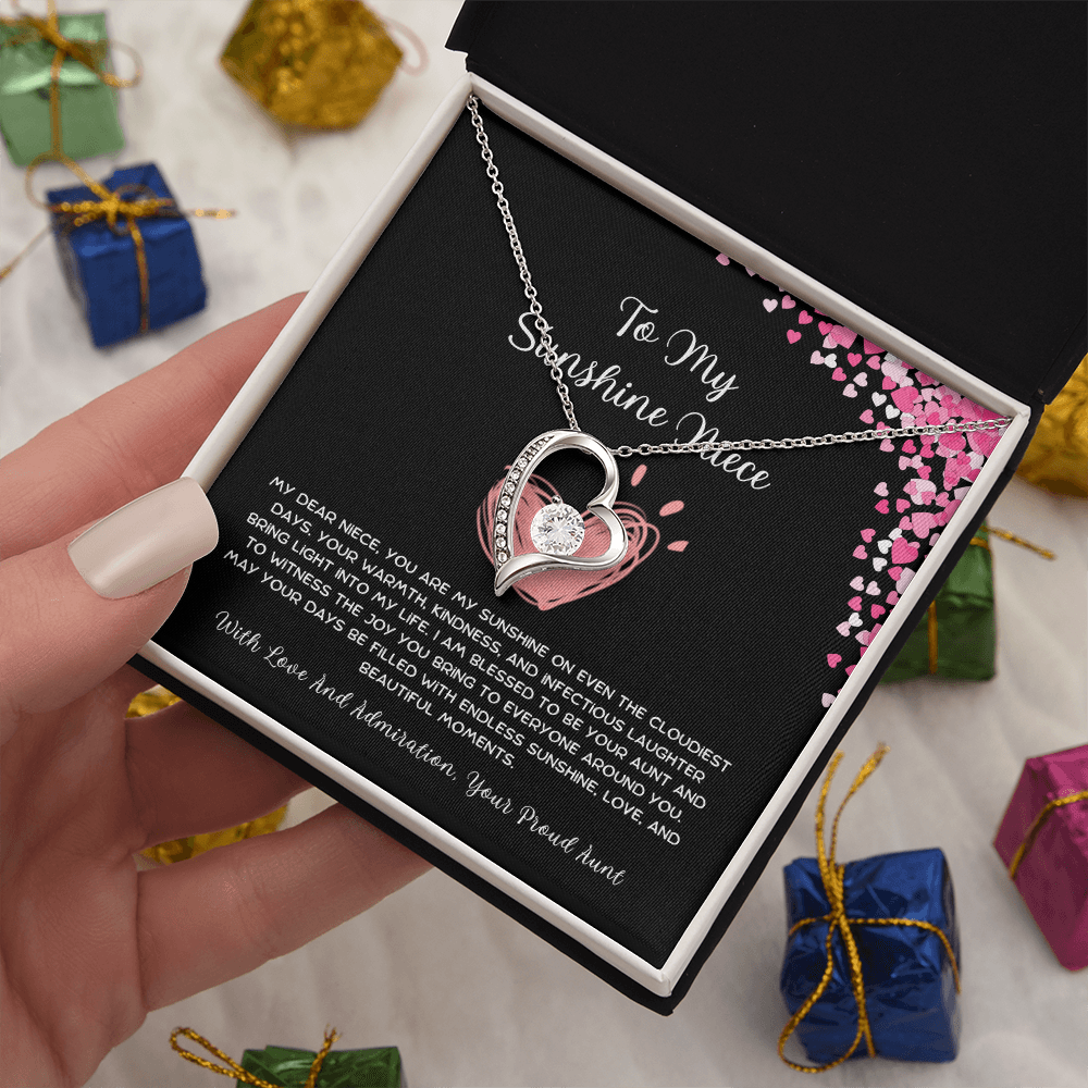 To My Sunshine Niece - From Aunt to Niece Forever Love Necklace