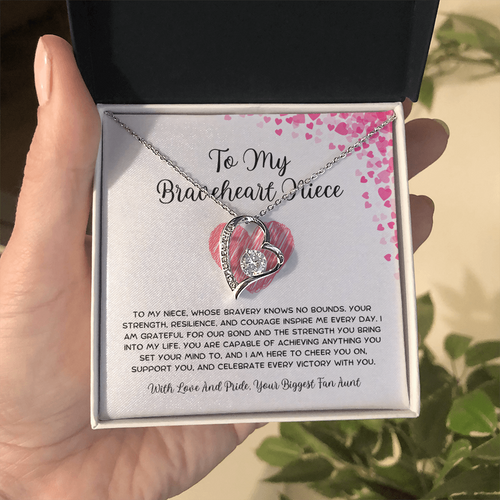 To My Braveheart Niece - From Aunt to Niece Forever Love Necklace
