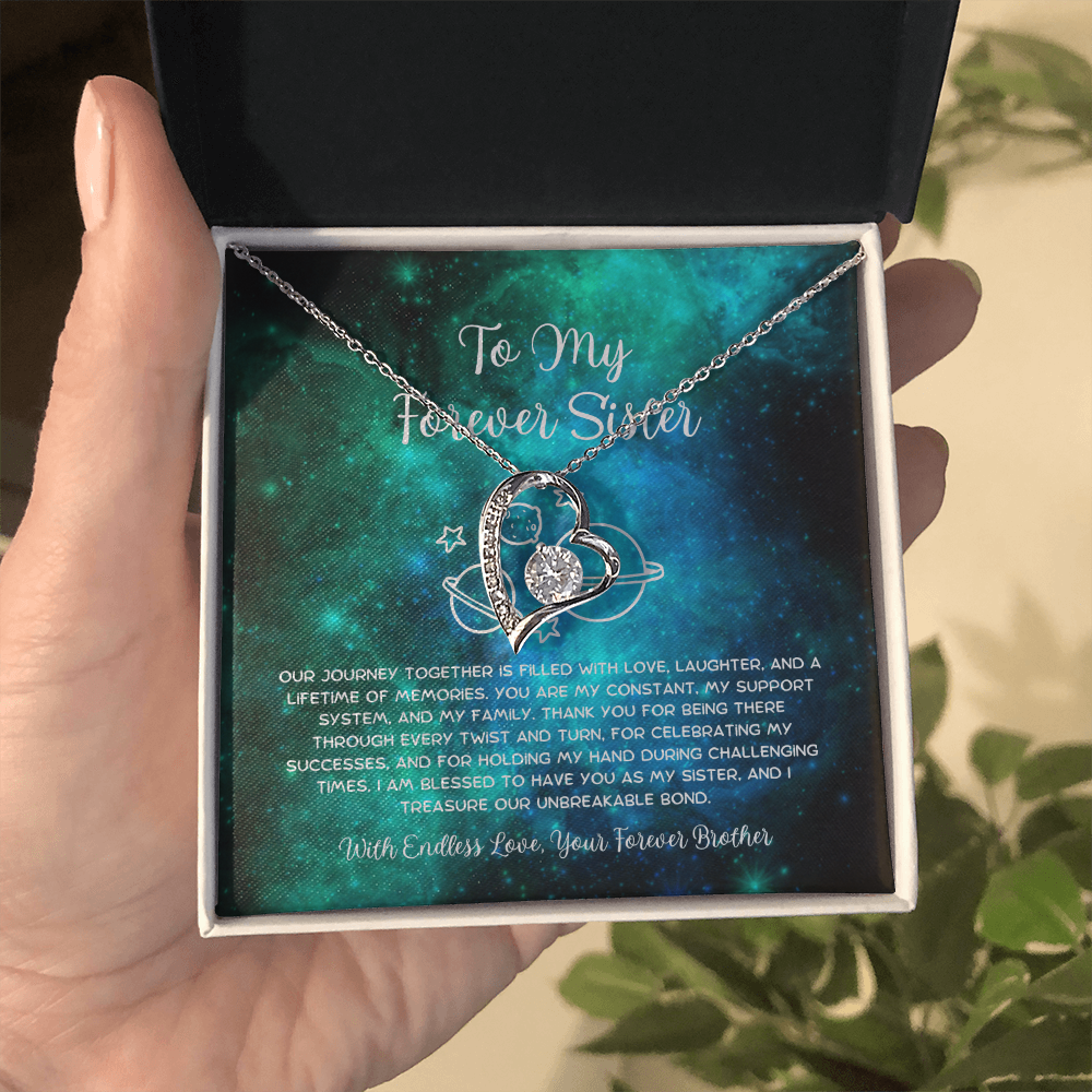 To My Forever Sister - From Brother To Sister Forever Love Necklace