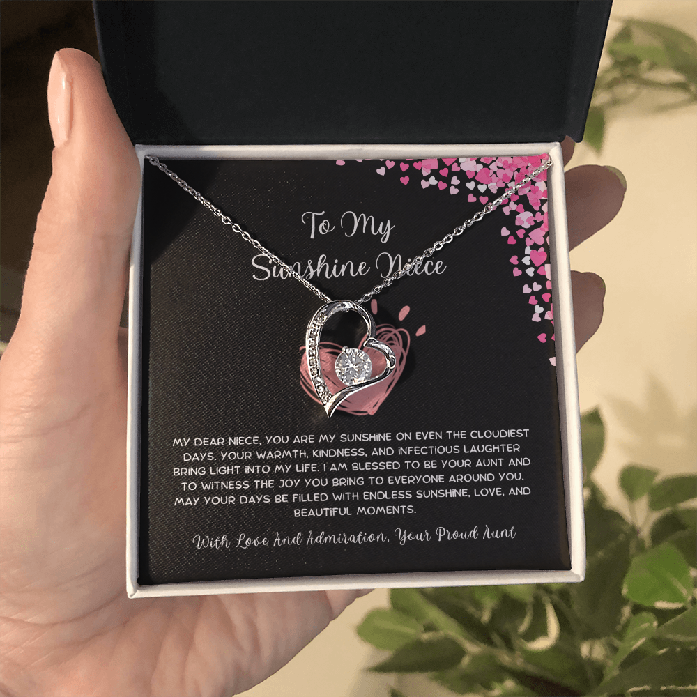 To My Sunshine Niece - From Aunt to Niece Forever Love Necklace