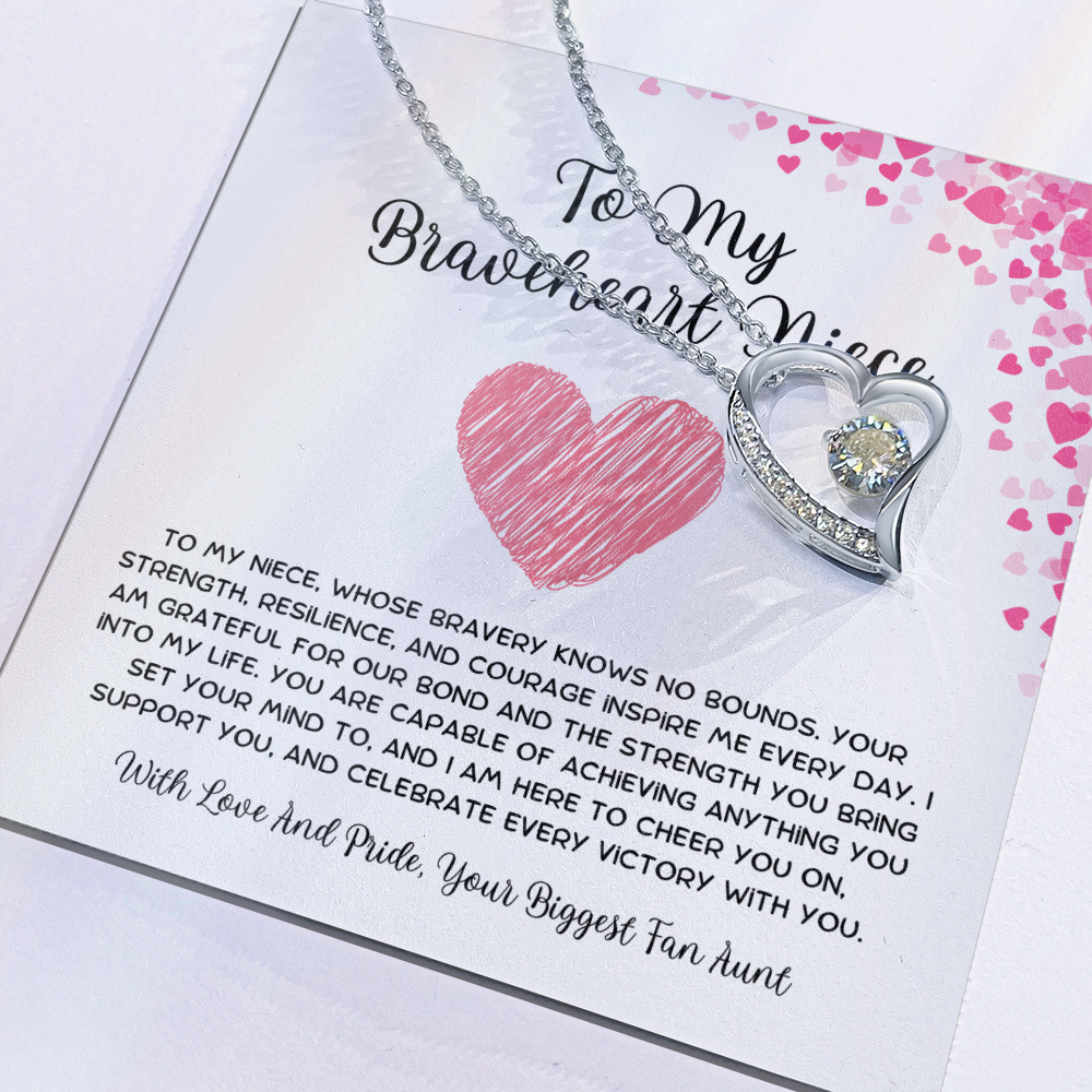 To My Braveheart Niece - From Aunt to Niece Forever Love Necklace