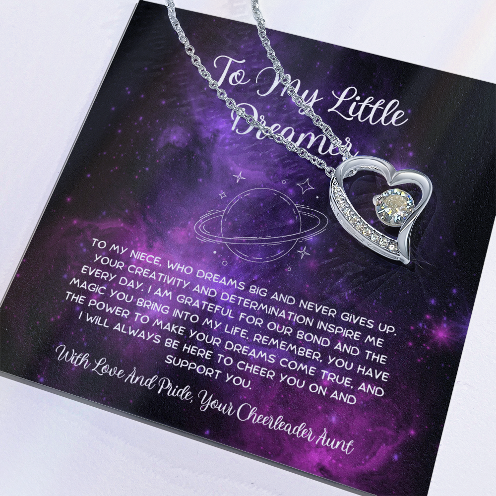 To My Little Dreamer - From Aunt to Niece Forever Love Necklace