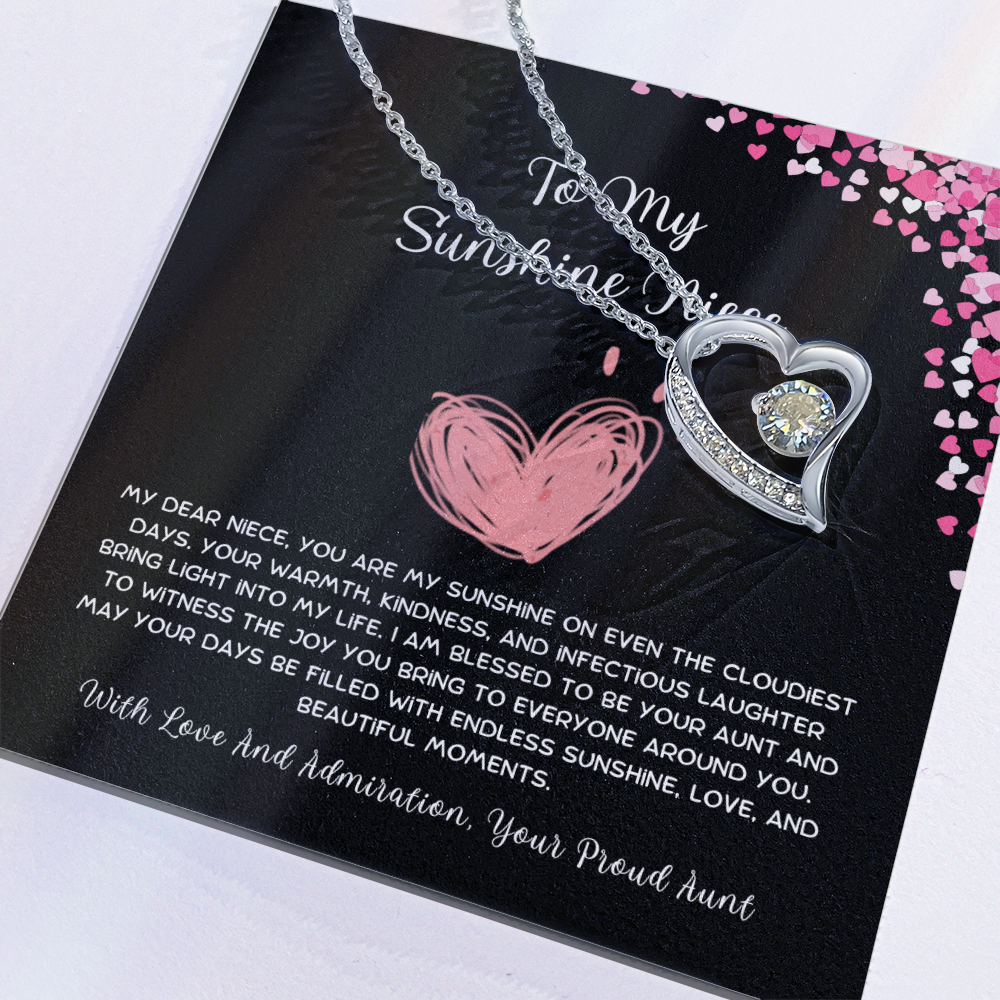 To My Sunshine Niece - From Aunt to Niece Forever Love Necklace