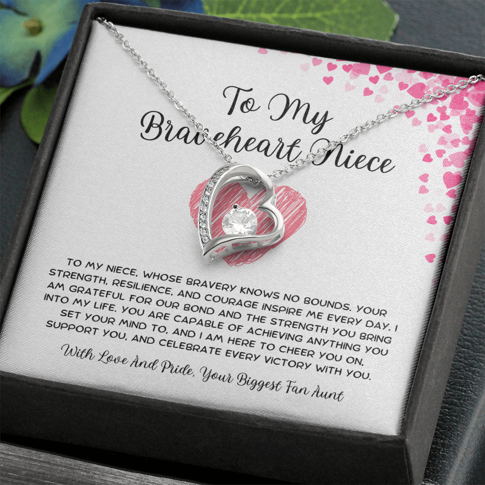 To My Braveheart Niece - From Aunt to Niece Forever Love Necklace