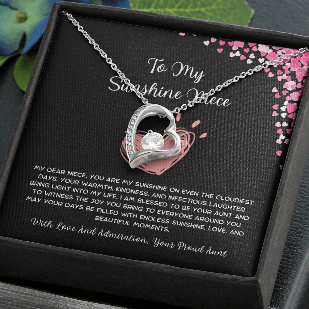 To My Sunshine Niece - From Aunt to Niece Forever Love Necklace