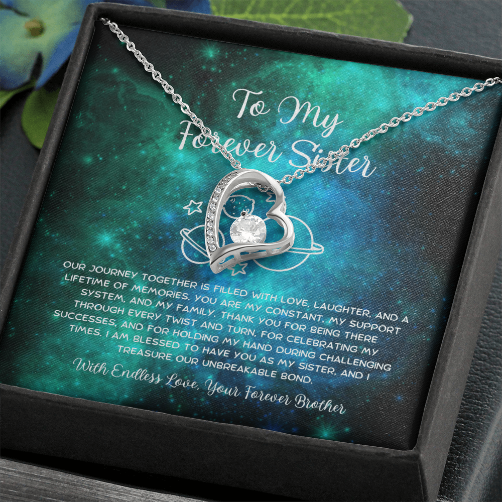 To My Forever Sister - From Brother To Sister Forever Love Necklace