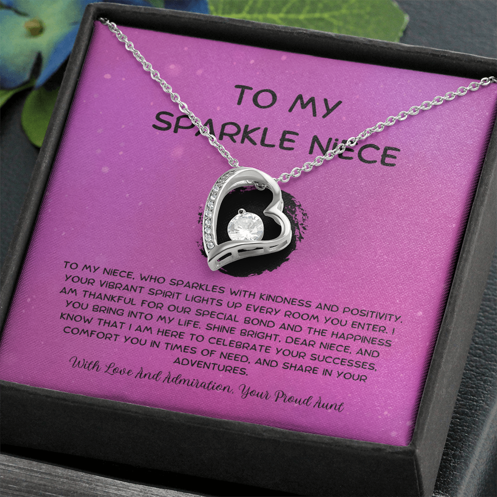 To My Sparkle Niece - From Aunt to Niece Forever Love Necklace
