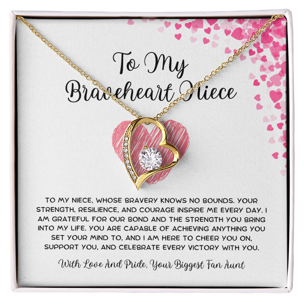 To My Braveheart Niece - From Aunt to Niece Forever Love Necklace