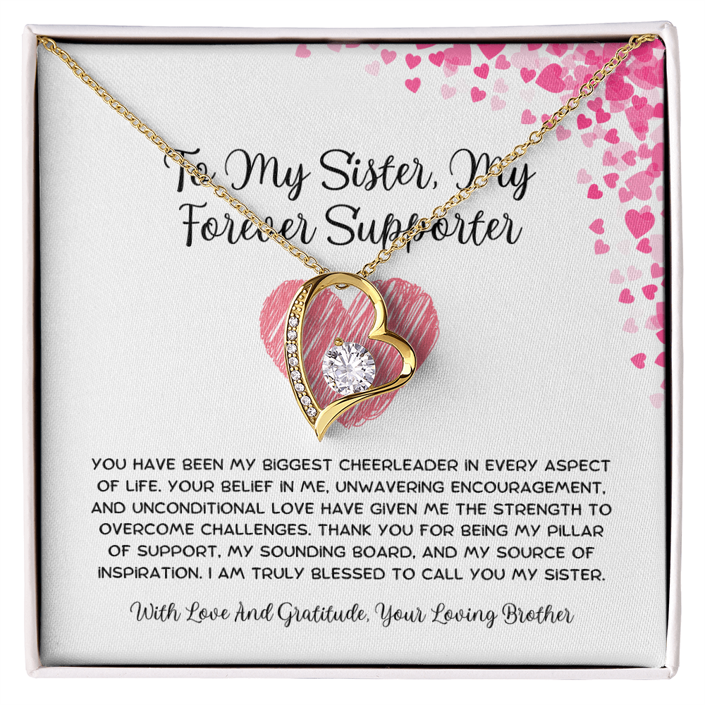 To My Sister, My Forever Supporter - From Brother To Sister Forever Love Necklace