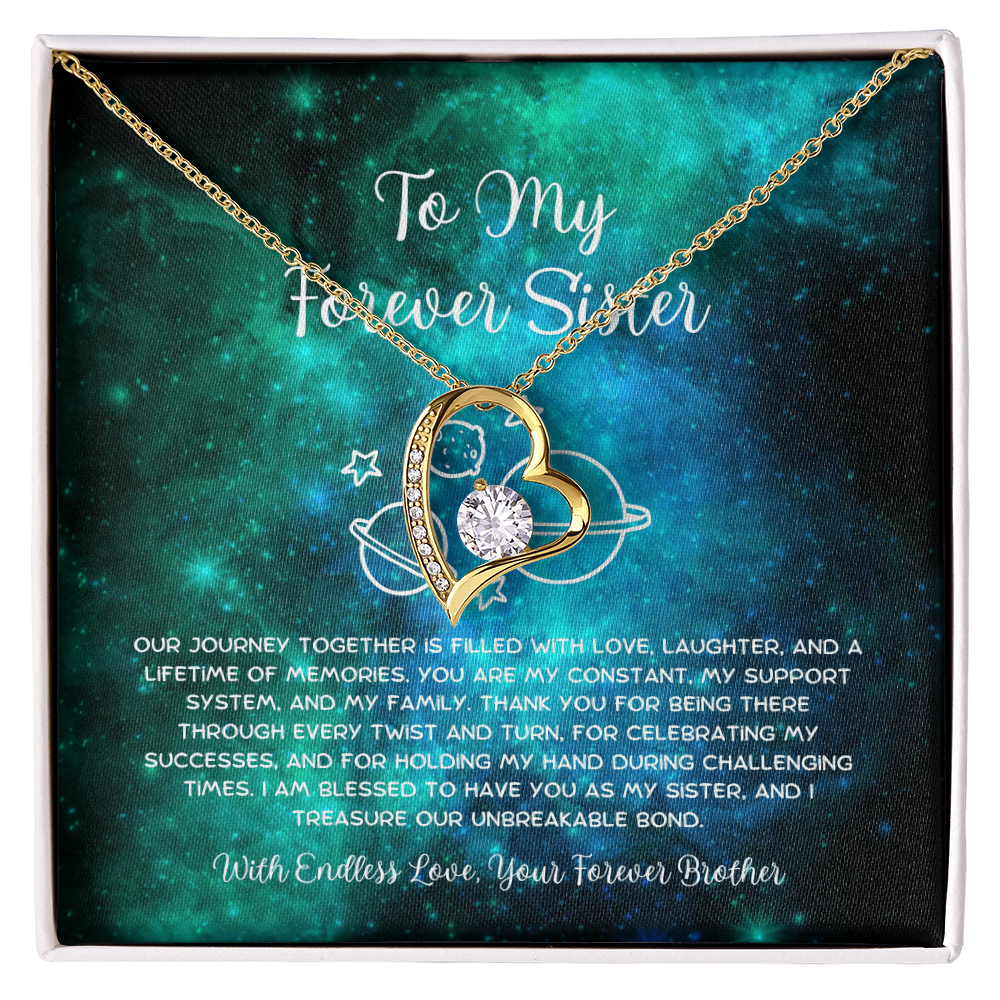 To My Forever Sister - From Brother To Sister Forever Love Necklace