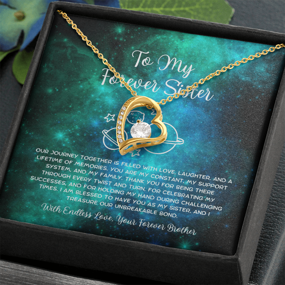 To My Forever Sister - From Brother To Sister Forever Love Necklace